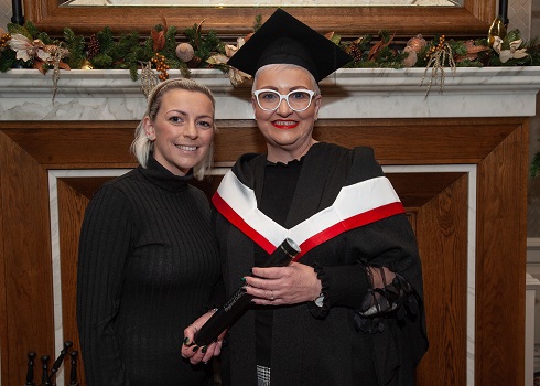 Female student in graduation gown