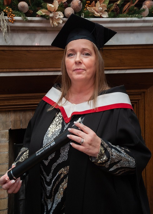 Female student in graduation gown