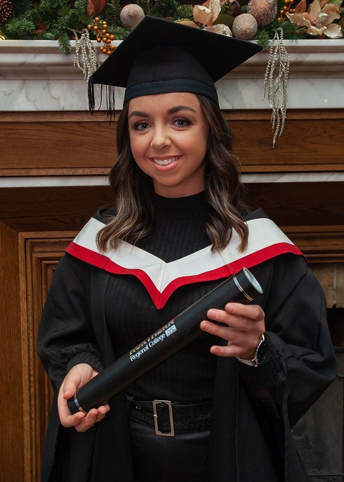 Female student in graduation gown