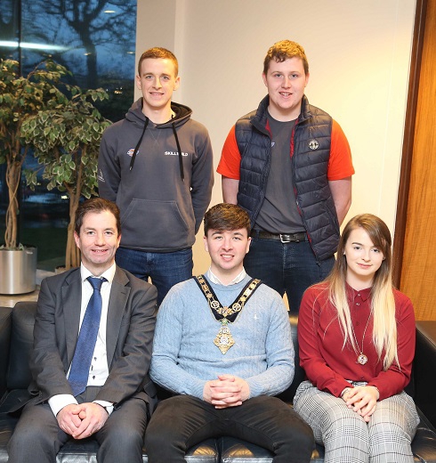 Group of apprentices with Mayor of Causeway Coast and Glens Borough Council