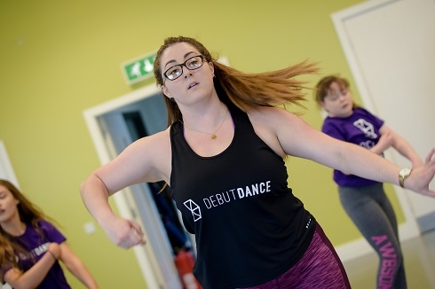 College Staff member working out