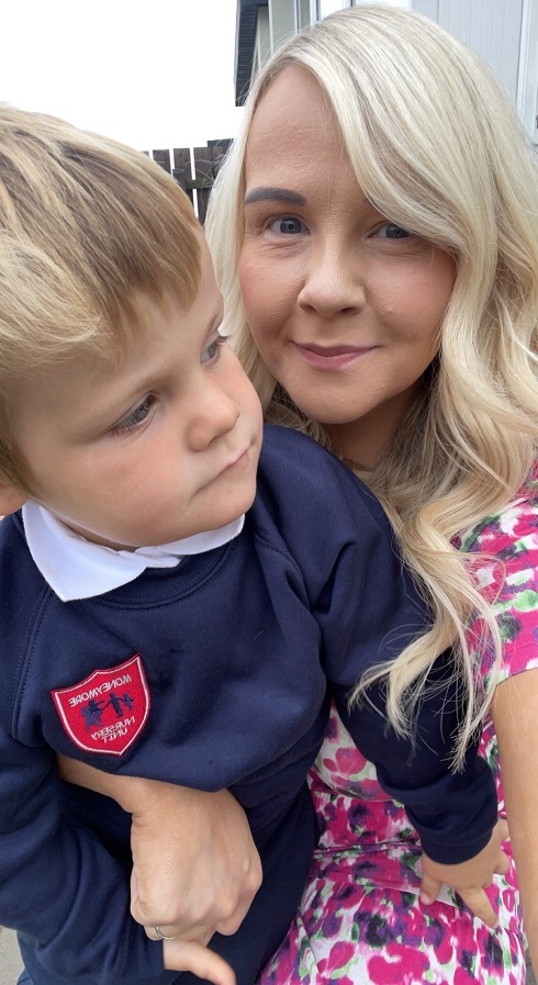 Female with male toddler