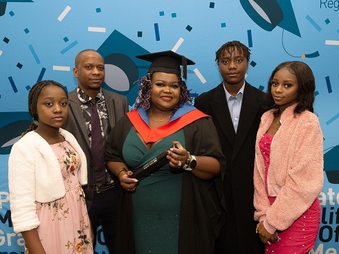 Family group graduation photo