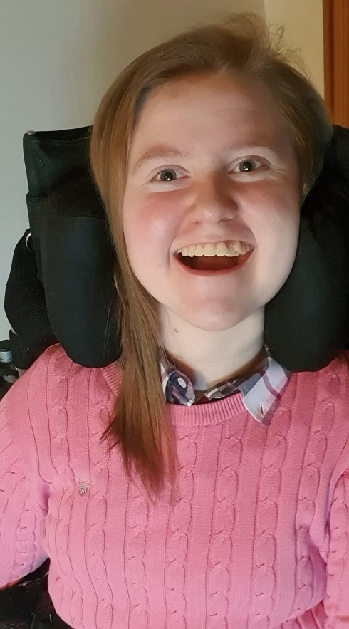 Female student in wheelchair