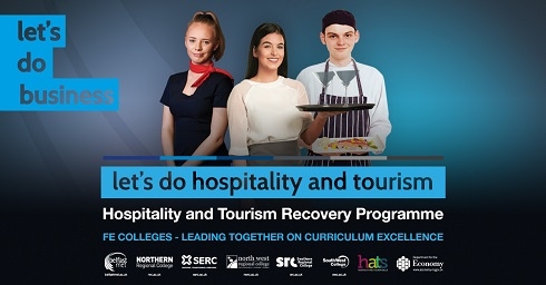 Graphic with 3 hospitality students