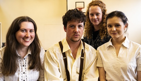 Group of performing arts students in performance costumes