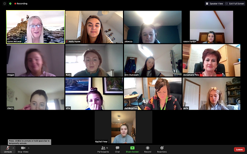 Screenshot of zoom call