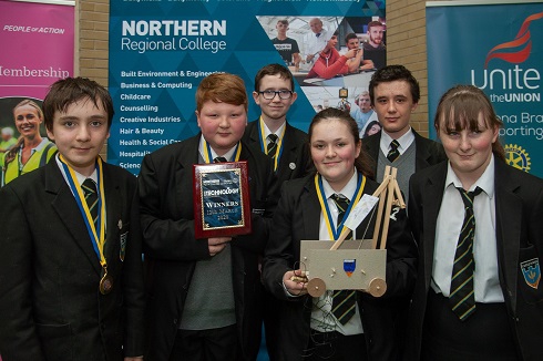 School pupils with prize