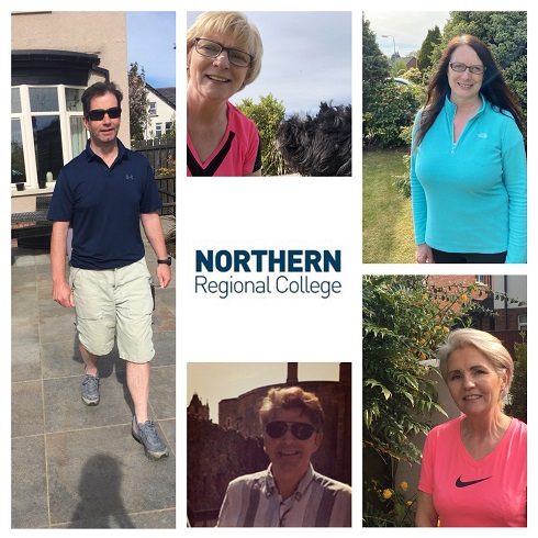 Collage of Senior Leadership Team walking