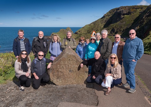 Group of tour guiding students pictured at the Giants Causeway