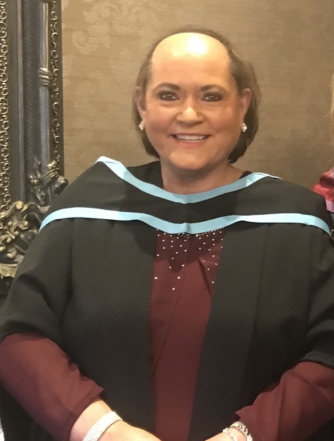 Female in graduation gown