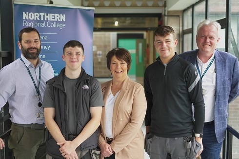 Skillbuild winners with lecturers and vice-principal