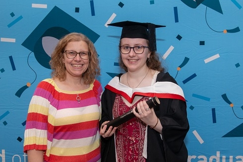 Female graduand with her mother