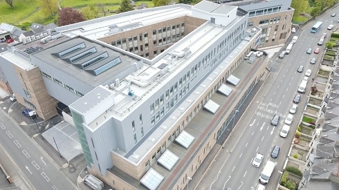 Drone air photo of the campus building