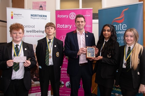 Group of students with medals