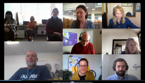 Screenshot of judges in a zoom call