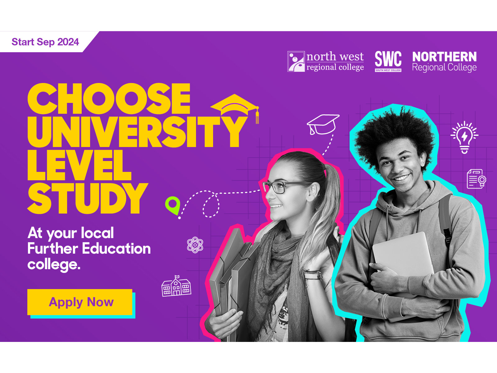 Choose University Level study at your local FE college.