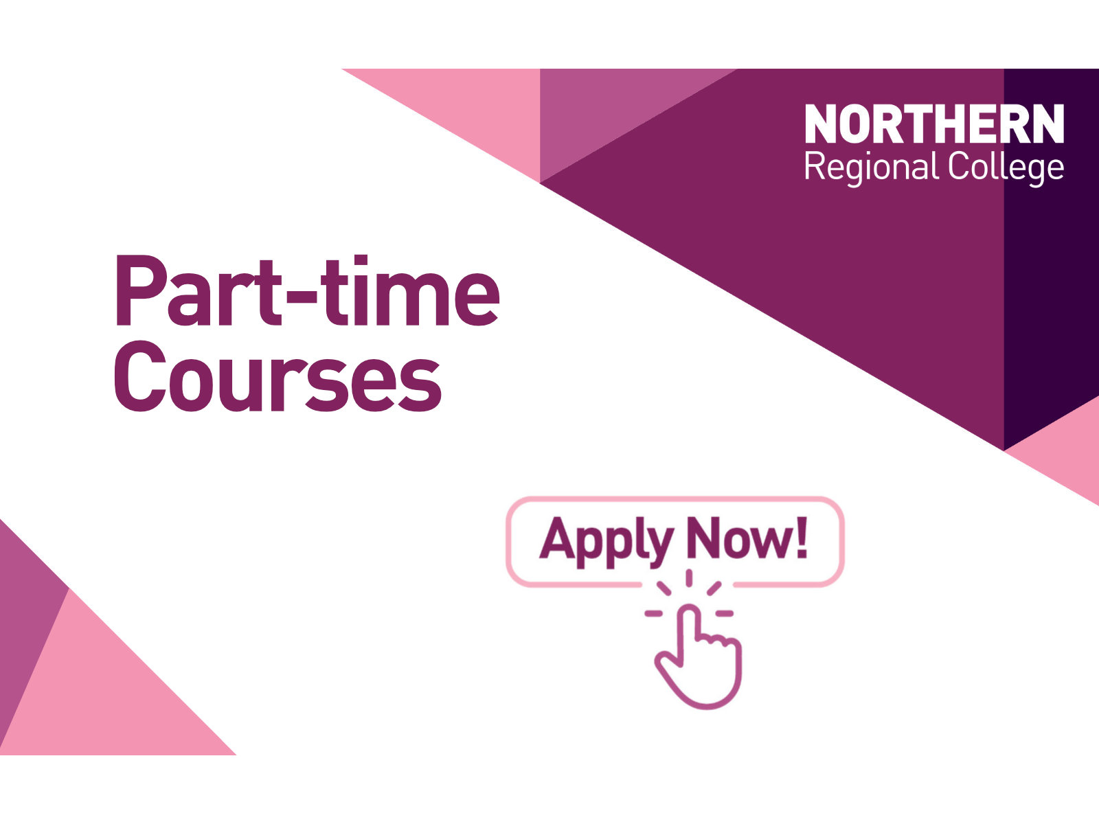 Part-time courses, apply now
